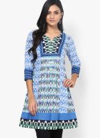 Rain & Rainbow Green Cotton Kurta