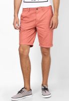 River Island Coral Turn Up Chino Shorts