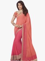 Roop Kashish Orange Striped Saree