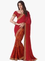 Roop Kashish Red Printed Saree