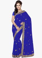 Saree Swarg Blue Embroidered Saree With Blouse