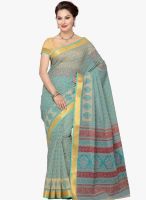 Saree Swarg Blue Printed Saree With Blouse