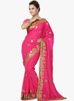 Saree Swarg Pink Embroidered Saree With Blouse