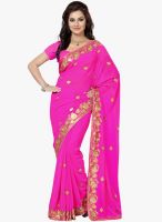 Saree Swarg Purple Embroidered Saree With Blouse