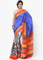 Satrang Silk Blend Blue Saree