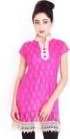 Scarleti Casual Solid Women's Kurti(Pink) Scarleti Casual Solid Women's Kurti(Pink)