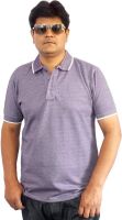Scottland Solid Men's Polo Neck Purple T-Shirt Scottland Solid Men's Polo Neck Purple T-Shirt