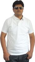Scottland Solid Men's Polo Neck White T-Shirt