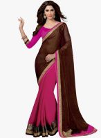 Shonaya Brown Embroidered Saree