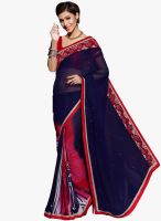 Shonaya Navy Blue Embroidered Saree