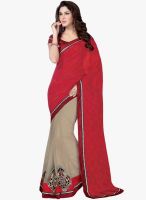 Shonaya Red Embroidered Saree