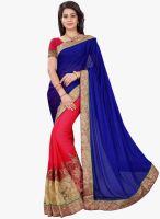 Silk Bazar Blue Embroidered Saree