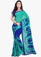 Silk Bazar Blue Printed Saree