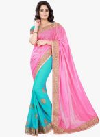 Silk Bazar Pink Embellished Saree