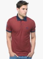 Sobre Estilo Maroon Solid Polo T-Shirt