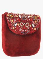 Sparkle Street Red Fabric Sling Bag