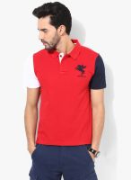 Spunk Red Solid Polo T-Shirts