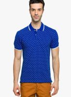 Status Quo Blue Printed Polo T-Shirts