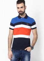 Status Quo Blue Striped Polo T-Shirts