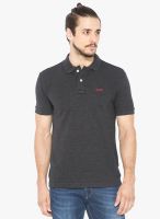 Status Quo Charcoal Grey Solid Polo T-Shirt