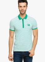 Status Quo Green Striped Polo T-Shirts