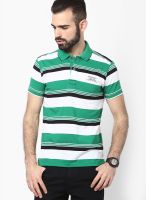 Status Quo Green Striped Polo T-Shirts