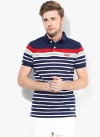 Superdry Navy Blue Striped Polo T-Shirt