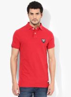 Superdry Red Solid Polo T-Shirts