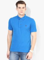 Tagd New York Blue Solid Polo T-Shirts