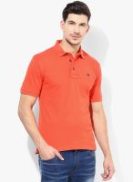 Tagd New York Orange Solid Polo T-Shirts