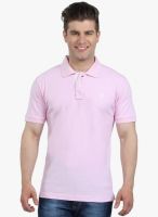 The Cotton Company Pink Solid Polo T-Shirt