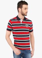 The Cotton Company Red Striped Polo T-Shirt