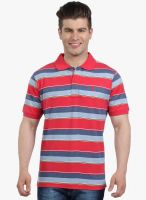 The Cotton Company Red Striped Polo T-Shirt