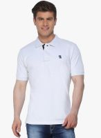 The Cotton Company White Solid Polo T-Shirt