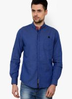 The Indian Garage Co. Blue Slim Fit Casual Shirt