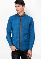 The Indian Garage Co. Blue Slim Fit Casual Shirt