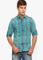 The Indian Garage Co. Checks Green Casual Shirt