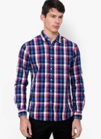 The Indian Garage Co. Purple Check Slim Fit Casual Shirt