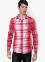 The Indian Garage Co. Red Check Slim Fit Casual Shirt