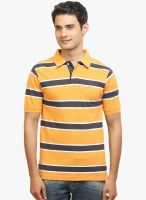 Thisrupt Orange Striped Polo T-Shirt