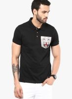 Tiktauli De Corps. Black Printed Polo T-Shirts