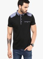 Tiktauli De Corps. Black Printed Polo T-Shirts