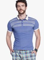 Tinted Blue Printed Polo T-Shirts