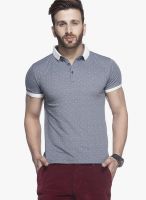 Tinted Blue Printed Polo T-Shirts