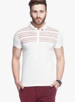 Tinted White Printed Polo T-Shirts