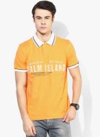 Tom Tailor Yellow Printed Polo T-Shirt