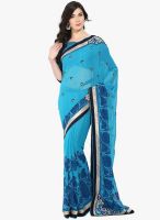 Triveni Sarees Blue Printed Saree