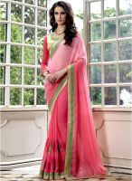 Triveni Sarees Pink Embroidered Saree