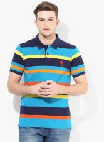 U.S. Polo Assn. Aqua Blue Striped Polo T-Shirt