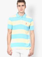 U.S. Polo Assn. Aqua Blue Striped Polo T-Shirts